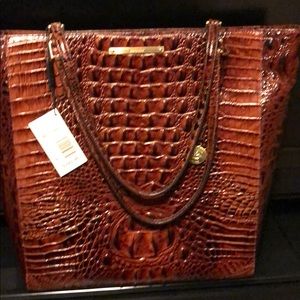 Harrison Tote; Pecan Melbourne; Genuine Leather